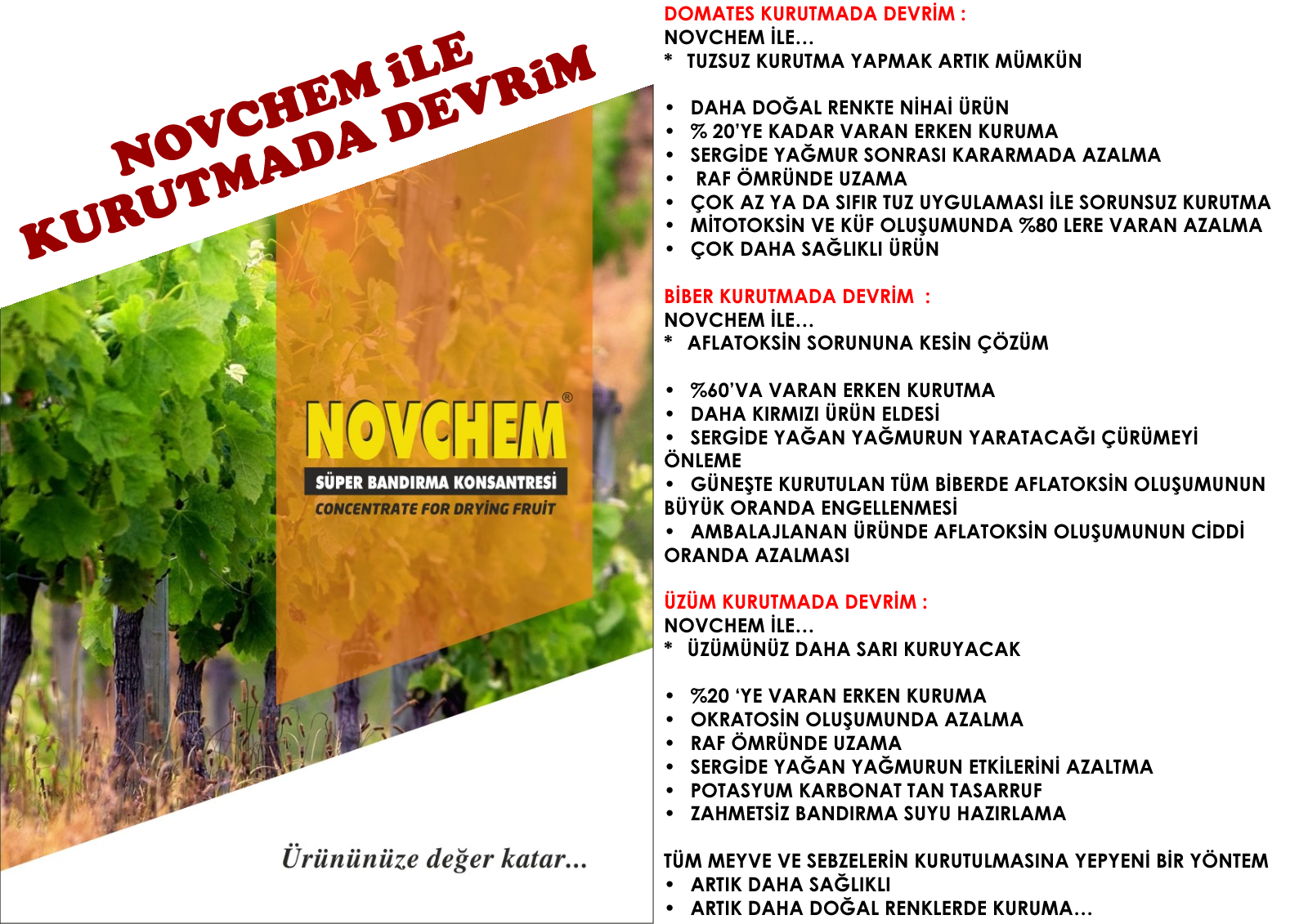 NOVCHEM - Meyve ve Sebze Kurutma Konsantresi